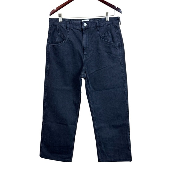 Isabel Marant Nadege Denim Trousers High-Waisted Jeans Black US 10/35 FR 42 - Picture 1 of 12